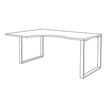 3253310421974-Bureau compact LOFTER - L180 cm - Retour à gauche - Plateau imitation noyer - pied blanc - (pied de renfort obligatoire à rajou--1