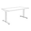 3253310160224-Bureau LEVEL - Bureau éléctrique - L120 - pied blanc - plateau Blanc perle--4