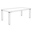 3253310147584-Bureau EXPRIM Manager - L200 x P100 x H72,5 cm - Plateau imitation chêne clair - Pieds blanc--4
