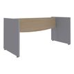 3253310106789-Bureau compact à droite DUAL - L180 cm - Pieds Anthracite - plateau imitation Hêtre (Pieds de renfort ou caisson bout de bureau obligatoire à rajou--3