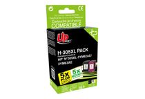 Cartouche compatible HP 305X - pack de 2 - noir, cyan, magenta, jaune - Uprint