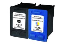 Cartouche compatible HP 21/22 - pack de 2 - noir, cyan, magenta, jaune - Uprint