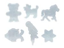 PERLOU N°2 - lot de 6 plaques à picots pour perle à repasser - assortis 