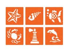 Graine Creative - lot de 6 pochoirs - mer