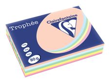 Clairefontaine Trophée - Papier couleur - A4 (210 x 297 mm) - 80 g/m² - Ramette de 500 feuilles - coloris pastels assortis