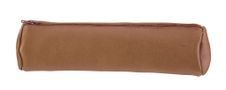 Oxford - Trousse ronde - cuir teinté caramel marron