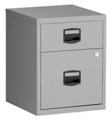 Caisson mobile métallique monobloc - H52 x L41 x P40 cm - 2 tiroirs - gris