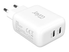 JAYM - Chargeur secteur - charge rapide - 2 USB - blanc