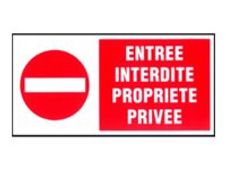 Pickup - Plaque de signalisation - 300 x 150 mm - entrée interdite