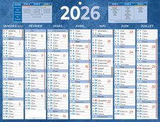 Calendrier bancaire année civile BOUCHUT "222 Bleu" 32 x 42 cm coloris bleu Pefc 70 %