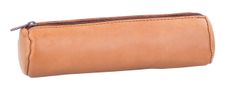 Oxford - Trousse ronde - cuir naturel beige