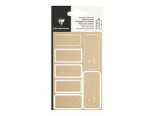 Clairefontaine - 28 Étiquettes cadeau kraft - rectangle blanc - 8 x 16 cm