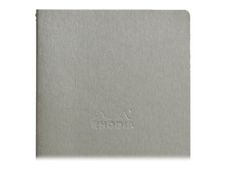 RHODIA Rhodiarama - Cahier de notes - reliure piquée - A5 (148 x 210 mm) - 32 feuilles / 64 pages - papier ivoire - ligné - couverture argentée - similicuir