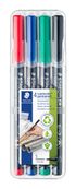 STAEDTLER LUMOCOLOR 313 - Pack de 4 marqueurs permanents - pointe super fine - couleurs assorties