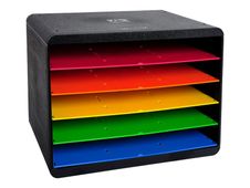 Exacompta Horizon - Module de classement ouvert 5 compartiments - noir/arlequin