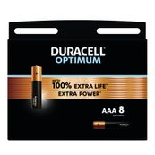 DURACELL Optimium - 8 piles alcalines - AAA LR03