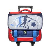 Cartable à roulettes Ligue 1 38 cm - 2 compartiments - gris - Bagtrotter