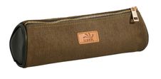 Trousse Velvet ronde velours - 1 compartiment - kaki - Carpentras