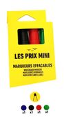 Les Prix Mini - Pack de 4 Marqueurs effaçables - couleurs assorties - pointe large