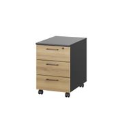 Caisson mobile JAZZ+ - Profondeur 60 cm - 3 tiroirs - chêne du bocage