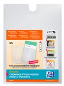 Oxford Hawai - 5 chemises étui Easy Go - A4 - Polyprolylène - Capacité de 40 feuilles -  incolore