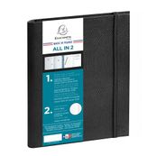 Agenda de bureau Kaa All in 2 EasySlim - 1 mois sur 2 pages + 1 carnet de notes ligné -15 x 21 cm - Noir - Exacompta