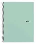 THE ORIGINAL NOTEBOOK, couverture rigide, A5, quadrillage 5x5 mm, 80 feuilles de 1 couleur, Miquelrius, Aqua.