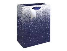 Clairefontaine - Sac cadeau - pluies d'étoiles bleu - 26,5 cm x 14 cm x 33 cm