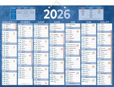 Calendrier bancaire année civile BOUCHUT "230 Bleu" 38,5 x 54 cm coloris bleu Pefc 70 %