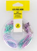 Les Prix Mini - Assortis 20 trombones, 15 elastiques, 20 punaises et 5 pinces