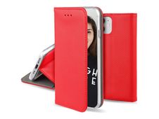 JAYM - Étui à rabat pour téléphone portable - magnétique - imitation cuir - rouge - pour Apple iPhone 16