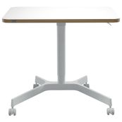 Bureau ERGO - Bureau assis-debout compact - réglable manuel 75-114cm - Blanc