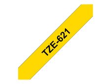 Brother TZe621 - Ruban d'étiquettes auto-adhésives - 1 rouleau (9 mm x 8 m) - fond jaune écriture noire 