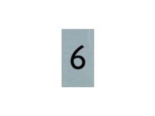 Pickup - Plaque de signalisation - 25 x 44 mm - autocollant - chiffre 6