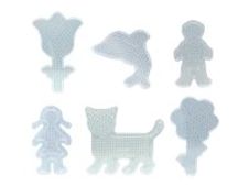 PERLOU N°1 - lot de 6 plaques à picots pour perle à repasser - assortis 