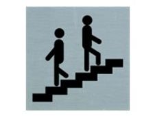 Pickup - Plaque de signalisation -  80 x 80 mm - autocollant - escaliers