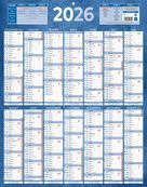 Calendrier bancaire année civile BOUCHUT "229 Bleu" 55 x 43 cm coloris bleu Pefc 70 %