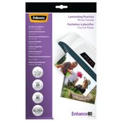 Fellowes - 25 pochettes de plastification photo (108 x 159 mm) - 80 microns - brillantes 