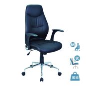 Fauteuil de bureau BRONTES - accoudoirs rabattables - appui-tête intégré - noir