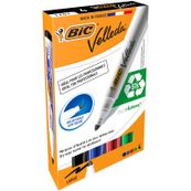 BIC VELLEDA 1701 - Pack de 4 marqueurs effaçables - pointe ogive - couleurs assorties