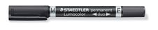 STAEDTLER Lumocolor duo - Marqueur permanent - double pointe fine et moyenne - noir