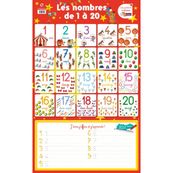 Poster Ardoise les nombres de 1 à 20