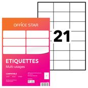 Office Star - 2100 Étiquettes multi-usages blanches - 70 x 42 mm - réf OS43652