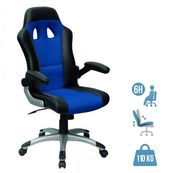 Fauteuil gamer RACER - accoudoirs rabattables - noir et bleu