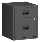 Caisson mobile métallique monobloc - H52 x L41 x P40 cm - 2 tiroirs - anthracite
