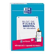 Oxford - Pack de 30 Fiches Bristol - A5 - petits carreaux - perforées - blanc