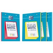 Oxford - Pack de 30 Fiches Bristol - A5 - petits carreaux - perforées - 4 couleurs disponibles selon stock du magasin