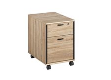 Caisson mobile MAMBO - Profondeur 60 cm - 2 tiroirs - Chêne Sonoma/noir