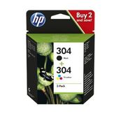 HP 304 - Pack de 2 - noir et 3 couleurs - cartouche d'encre originale (3JB05AE)