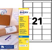 Avery - 315 Étiquettes adresse blanches - 38,1 x 63,5 mm - Impression jet d'encre - réf J8160-15